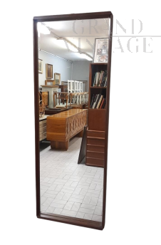 Specchio vintage a figura intera in teak anni '60                            