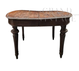 Tavolo allungabile antico con piano ovale                            