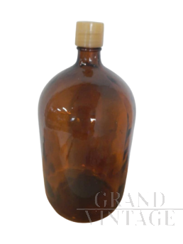 Bottiglia da farmacia vintage con tappo in plastica                            