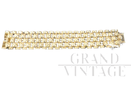 Bracciale anni '50 in oro 18 karati con maglie a fiore                          