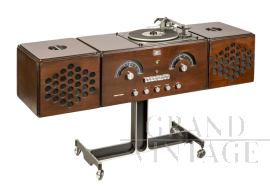 Complesso stereofonico RR 126 dei fratelli Castiglioni per Brionvega colore legno                            