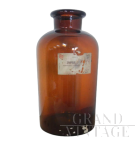 Contenitore barattolo vintage da farmacia in vetro                          