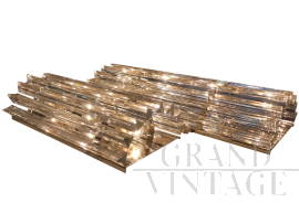 Coppia di applique vintage a mezzaluna in vetro