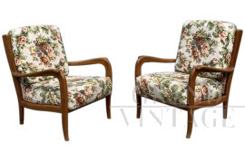 Coppia Poltrone Paolo Buffa in Legno di Ciliegio, anni '50