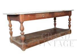 Grande tavolo da sartoria antico dei primi del '900 con piano laccato                            