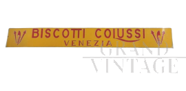 Insegna pubblicitaria vintage Biscotti Colussi Venezia 1950                            