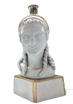 Lampada da tavolo in ceramica con busto di donna