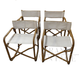 Coppia di sedie Dal Vera basculanti in bamboo richiudibili