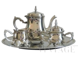 Servizio da the stile Luigi XV olandese in metallo placcato argento