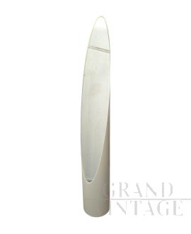 Specchio a unghia vintage bianco nello stile di Rodolfo Bonetto, anni '70                            