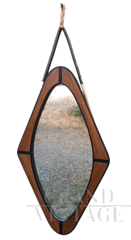 Specchio vintage da parete in teak di Ro.Ma Cantù                            