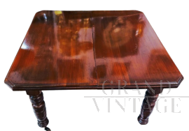 Tavolo antico inglese allungabile a manovella, della fine dell'800                            