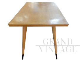 Tavolo vintage italiano anni '60 con piede laccato