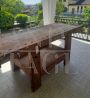 Vintage beech carpenter's bench with double vice and drawer
