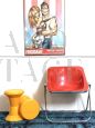 Red Plona chair by Giancarlo Piretti for Anonima Castelli