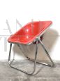 Red Plona armchair by Giancarlo Piretti for Anonima Castelli                            