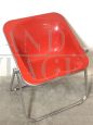 Red Plona chair by Giancarlo Piretti for Anonima Castelli