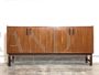 Vintage Italian 4 door sideboard in teak wood                            