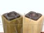 Pair of vintage leather covered ashtray columns