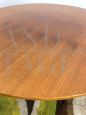 Vintage round table with teak top, 1960s