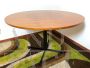 Vintage round table with teak top, 1960s                            