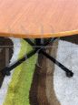 Vintage round table with teak top, 1960s