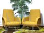 Pair of armchairs designed by Marco Zanuso in yellow fabric                            
