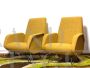 Pair of armchairs designed by Marco Zanuso in yellow fabric                            