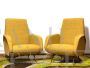 Pair of armchairs designed by Marco Zanuso in yellow fabric                            
