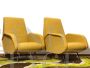 Pair of armchairs designed by Marco Zanuso in yellow fabric