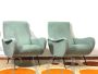 Pair of Lady armchairs by Zanuso with ottoman                            