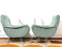 Pair of Lady armchairs by Zanuso with ottoman