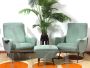 Pair of Lady armchairs by Zanuso with ottoman
