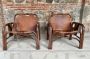 Pair of Tito Agnoli leather armchairs, 1960s