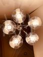 Mazzega chandelier with 5 Murano glass spheres, 1960s