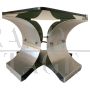 Coffee table by François Monnet in steel and glass, 1970s space age