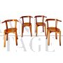 Set of 4 Bruno Rey style chairs in solid beech, Italy 1970s