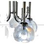 Mazzega chandelier with 5 Murano glass spheres, 1960s