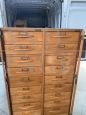 Vintage beech wood filing cabinet