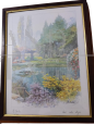 Watercolor with lake landscape signed M. Marten