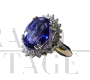  White gold ring with diamonds and large central tanzanite                           