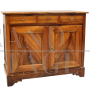 Antique Louis Philippe sideboard in walnut with three drawers, Italy 19th century