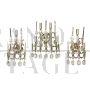 Set of 3 Gaetano Sciolari wall lights in nickel and crystal drops, 1960s