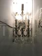 Set of 3 Gaetano Sciolari wall lights in nickel and crystal drops, 1960s
