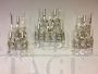 Set of 3 Gaetano Sciolari wall lights in nickel and crystal drops, 1960s