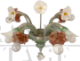 Murano glass wall lamp with flower bouquet