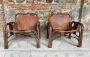 Pair of Tito Agnoli leather armchairs, 1960s