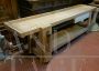 Vintage carpenter's bench with vice, double top and drawer                   
                            