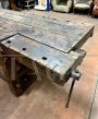 Old American carpenter's bench with side vice
