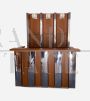 Original brown leather Willy Rizzo bar cabinet